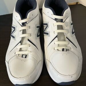 New Balance Classic White and Navy Sneakers